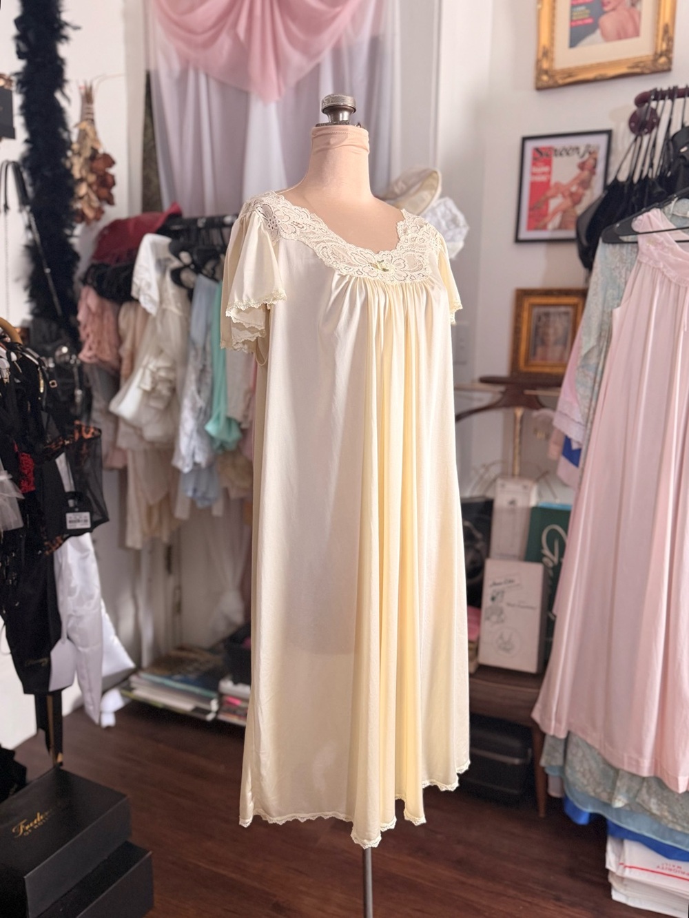 Vintage Pastel Yellow Nightgown